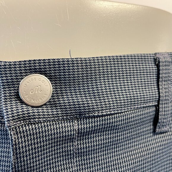 Bonobos Maide Straight Leg Blue Houndstooth Golf Pants - Size 33 x 30 - Picture 4 of 7